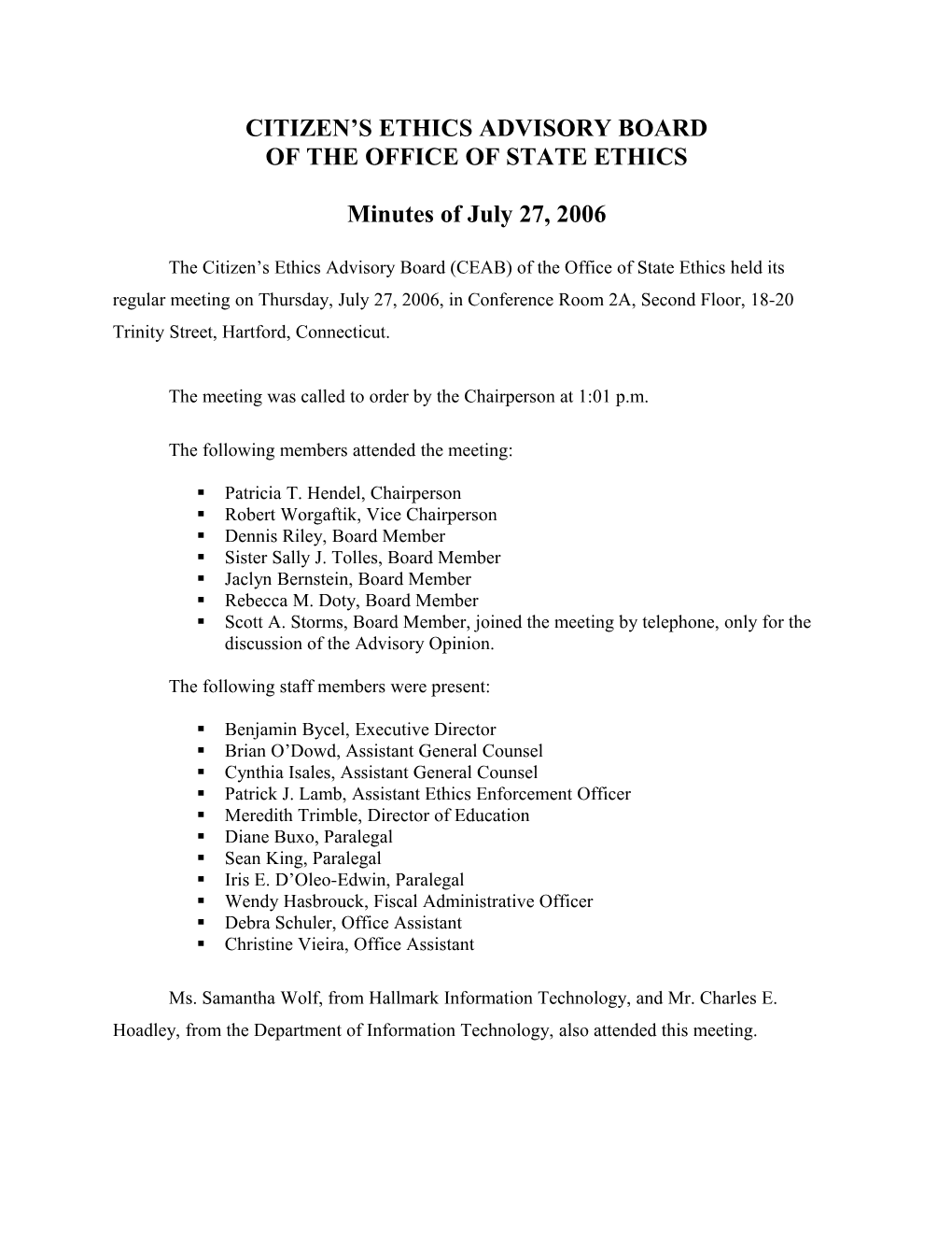 Citizen S Ethics Advisory Board