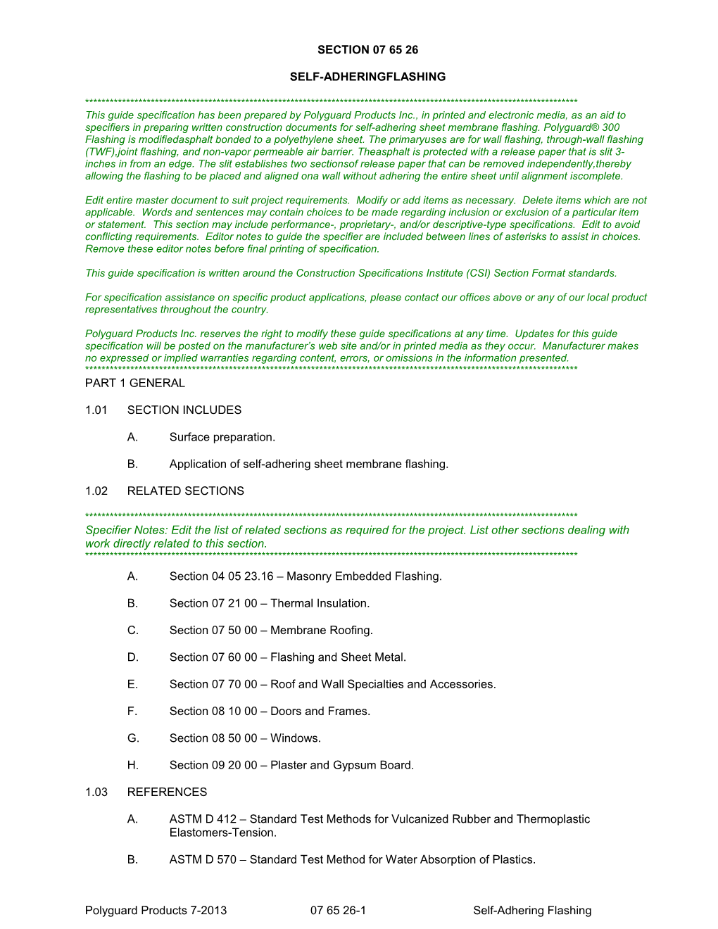 Polyguard 400 Flashing Guide Spec 076526