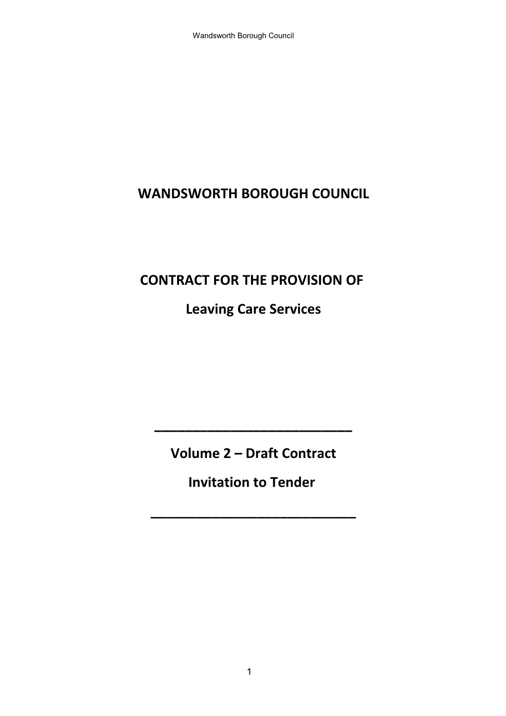 Contract for the Provision Of