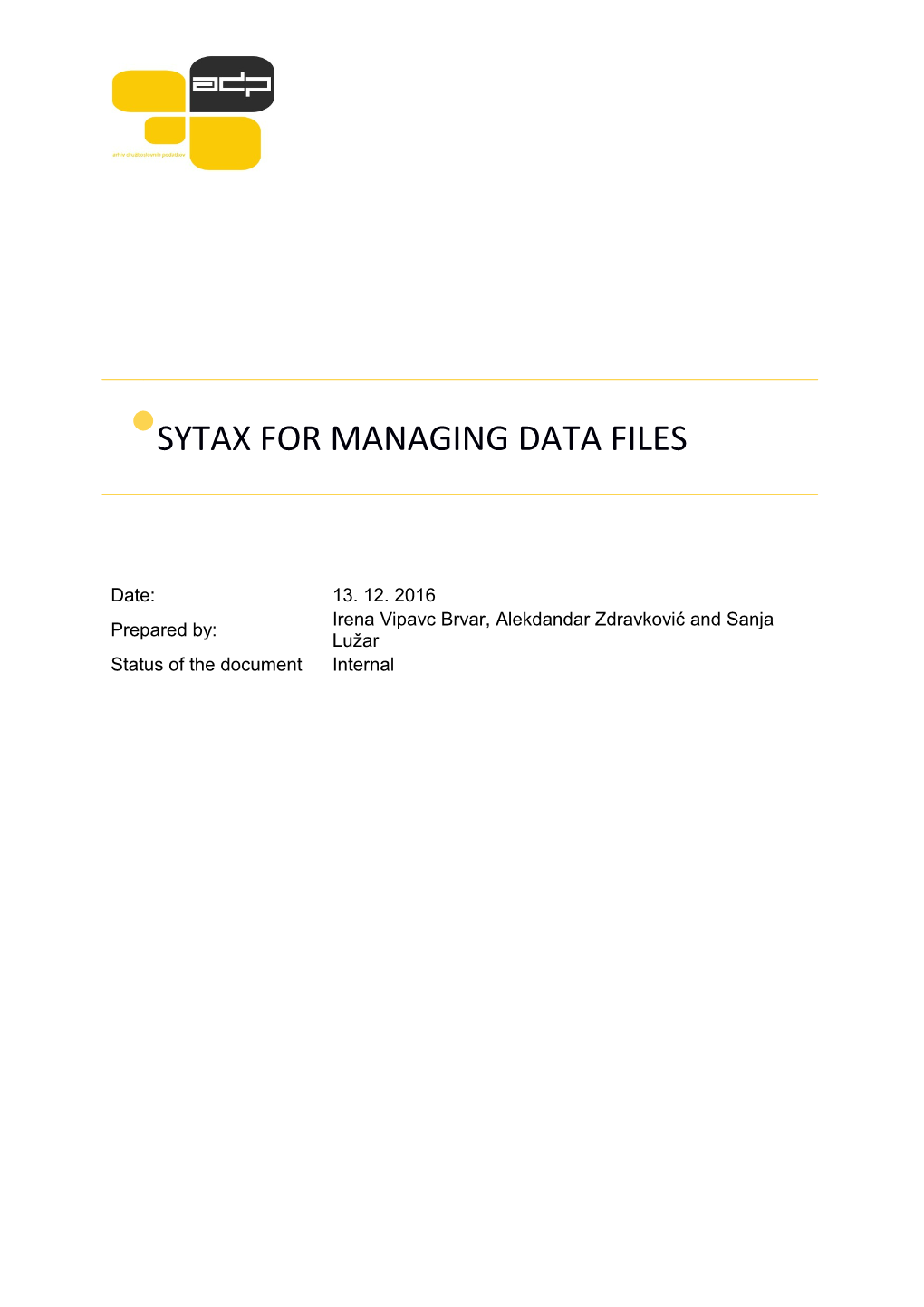 1 Managing Data File