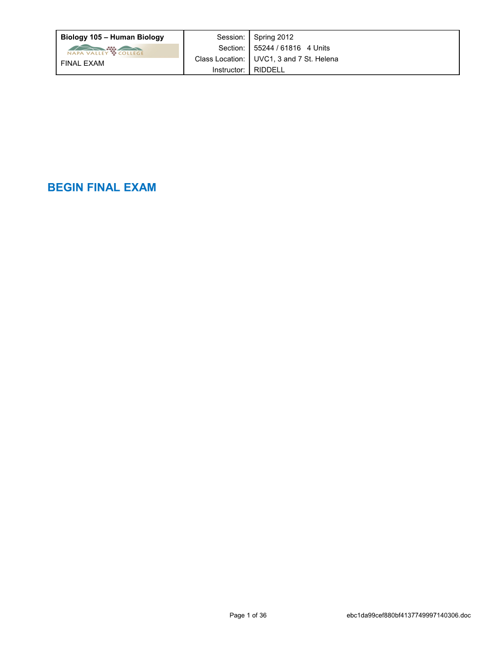 BIO 105 S 2012 FINAL Exam QA 120523.4