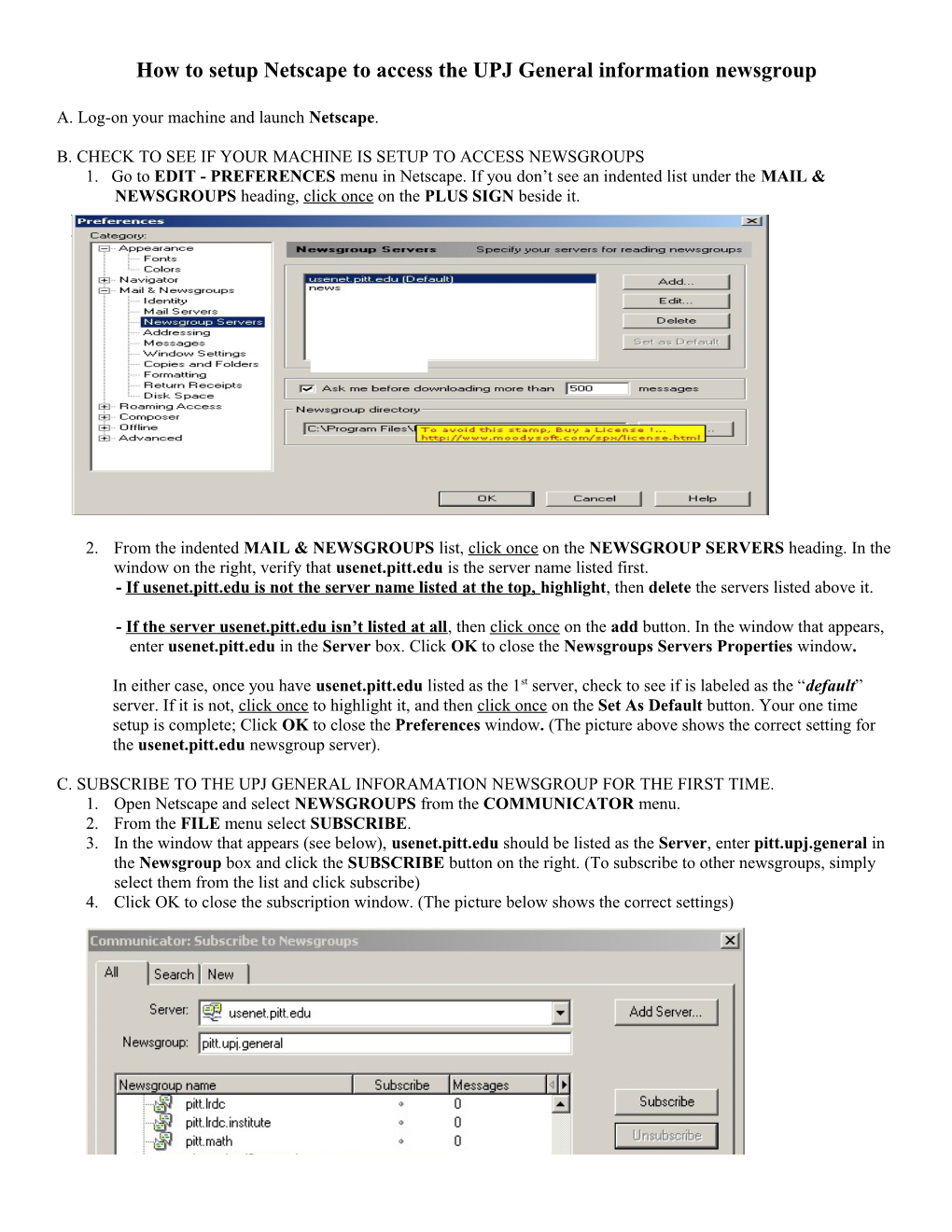 To Setup Netscape Mail at Home