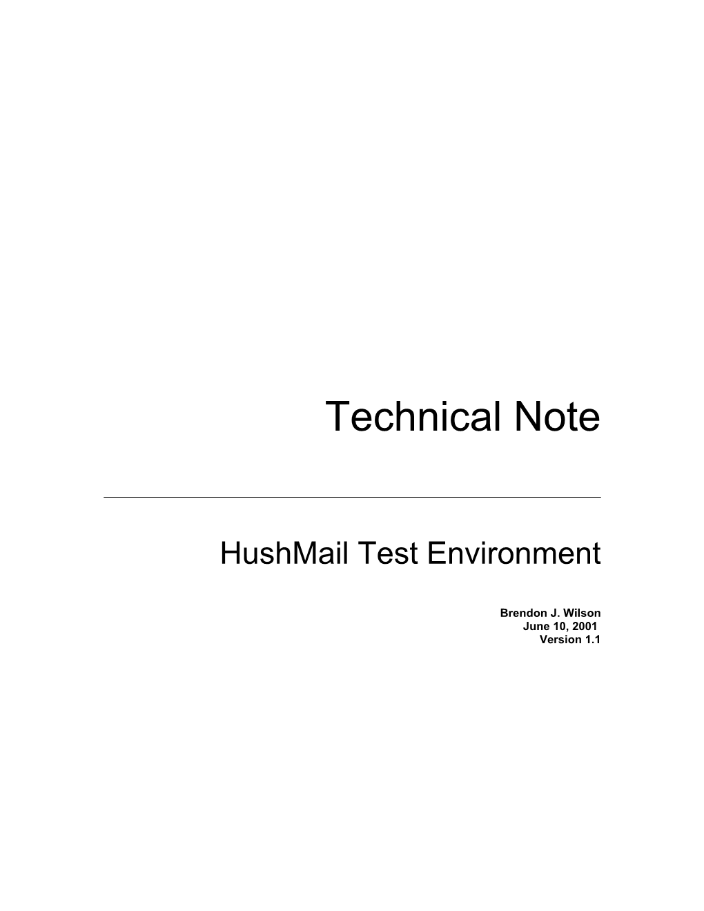 Hushmail Test Environment
