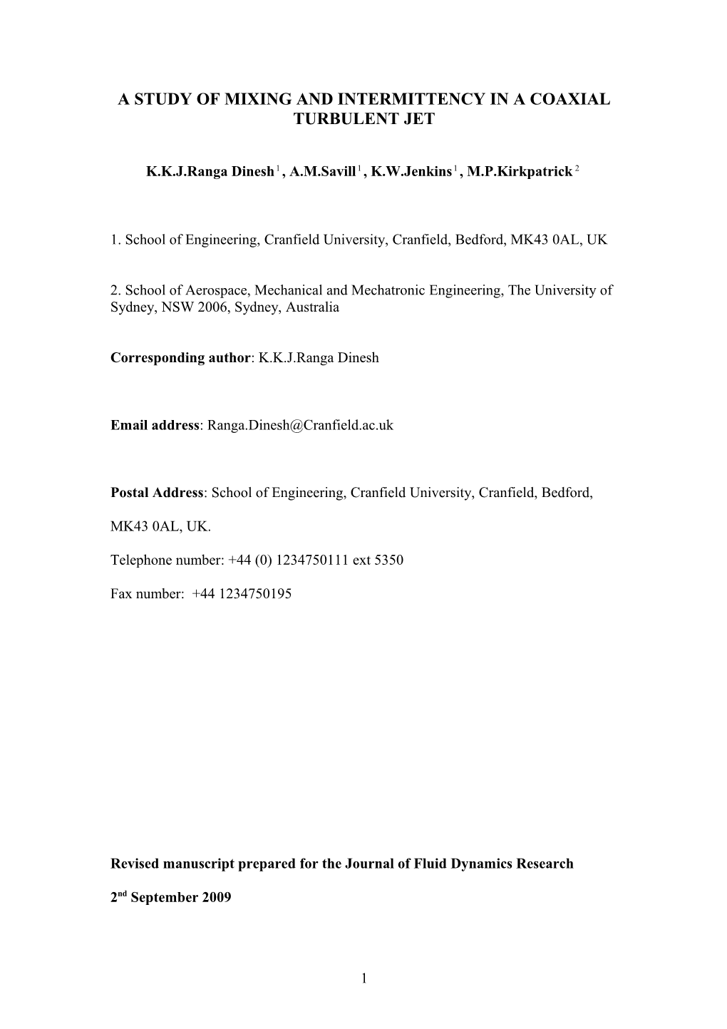 A Study of the Flow-Field and Mixing in a Coaxial Turbulent Jet Using Les