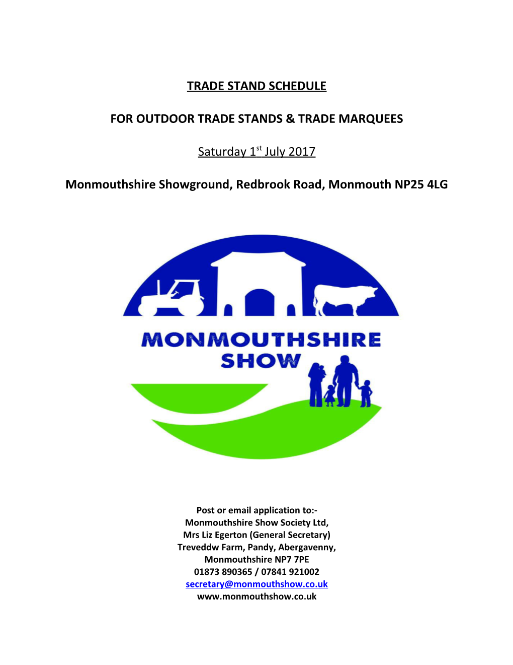 Monmouthshire Showground, Redbrook Road, Monmouth NP25 4LG