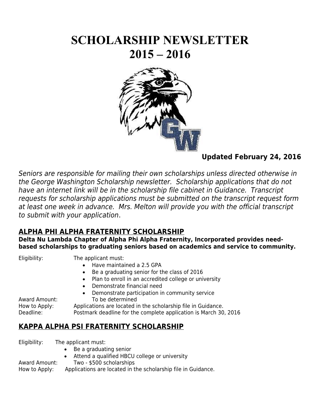 Alpha Phi Alpha Fraternity Scholarship