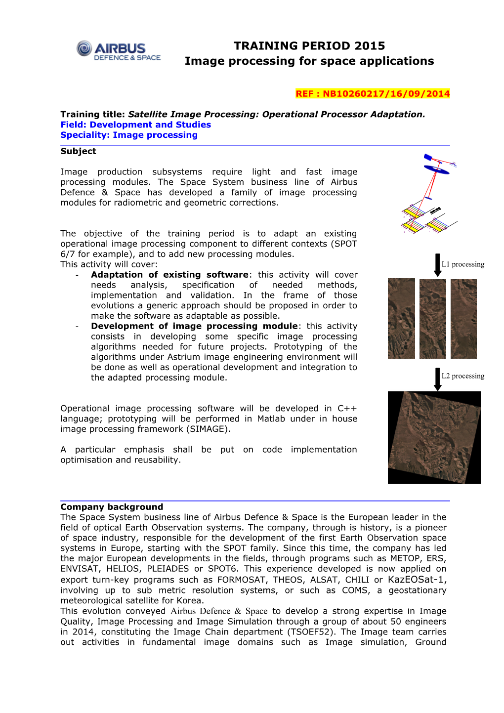 Training Title: Satellite Image Quality Analysis Tools