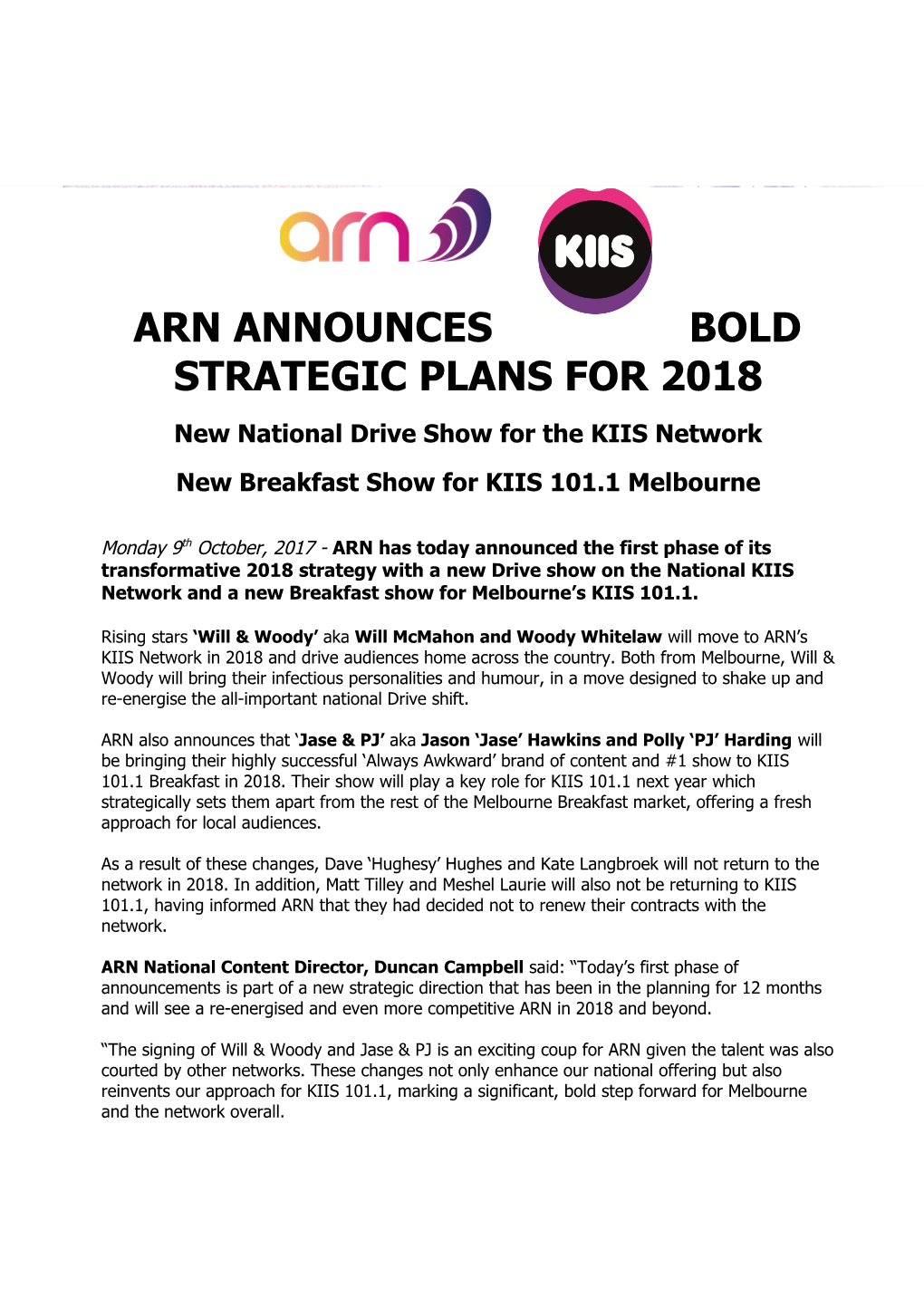 New National Drive Show for the KIIS Network