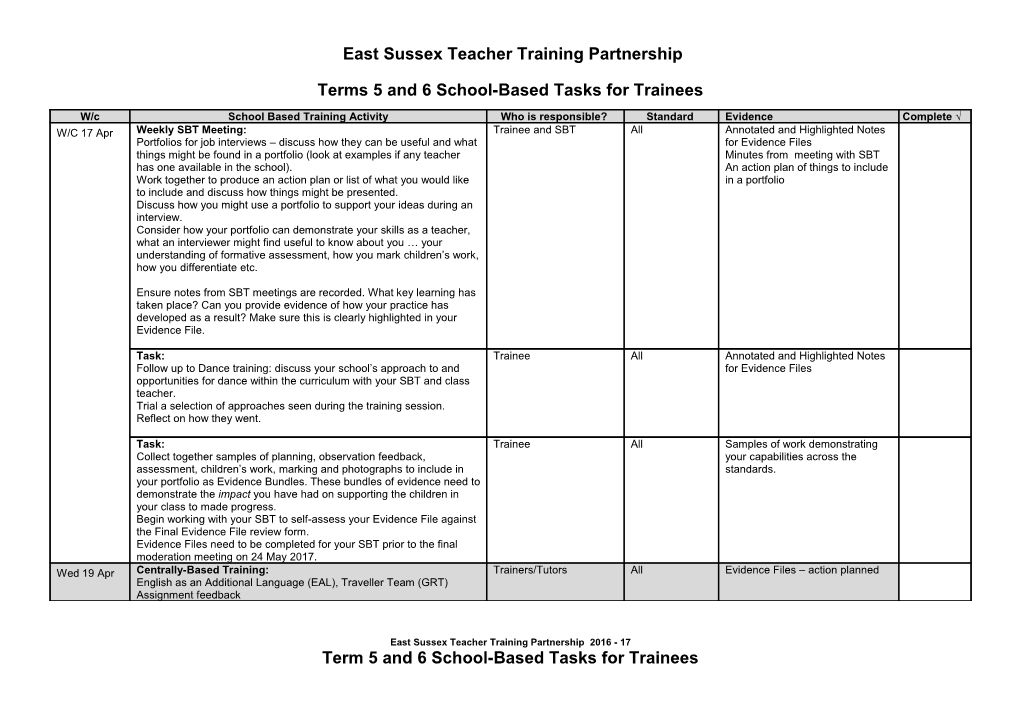 Terms5and 6 School-Based Tasks for Trainees