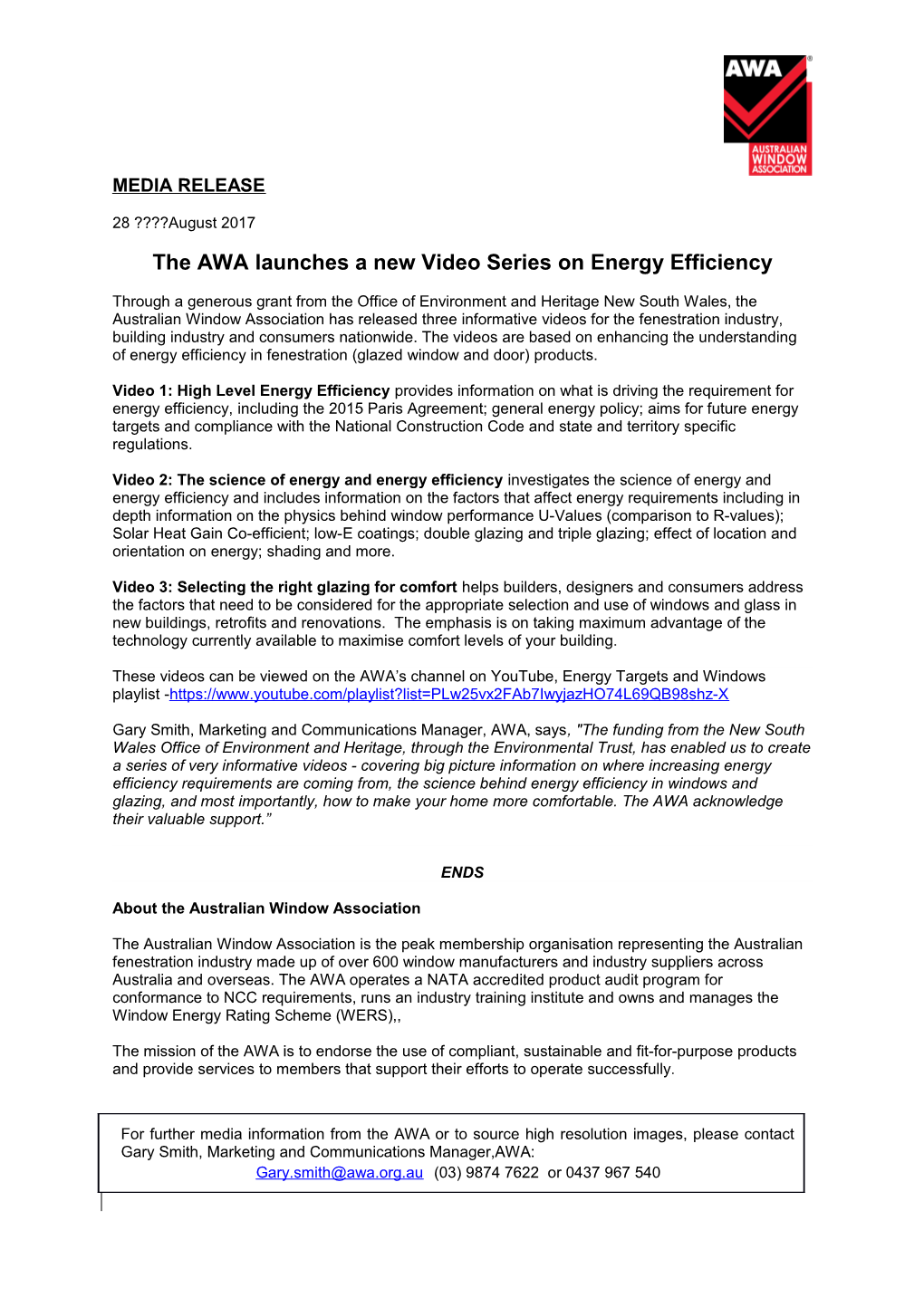 The Awalaunches a New Video Series on Energyefficiency
