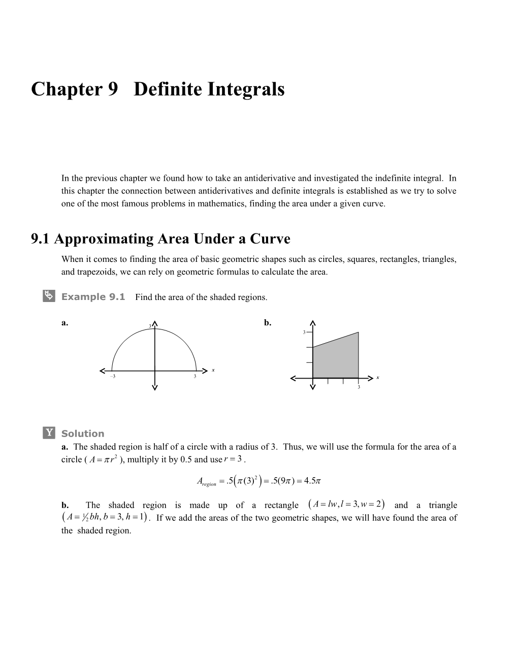 Chapter 9 Definite Integrals