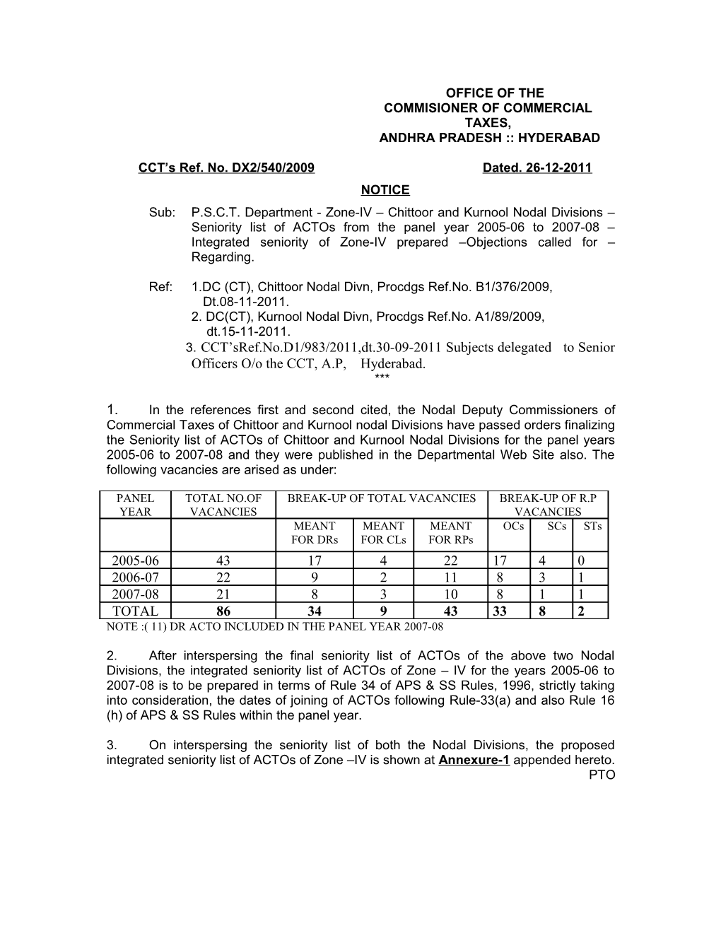 Commisioner of Commercial Taxes