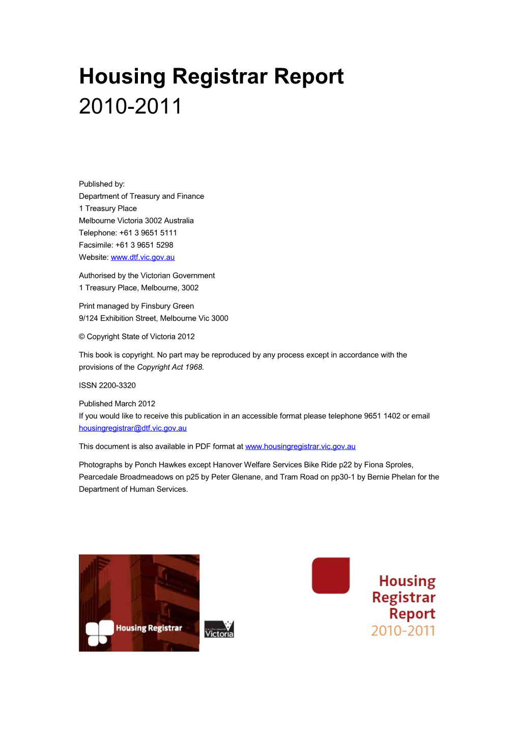 Housing Registrar Report 2010-11