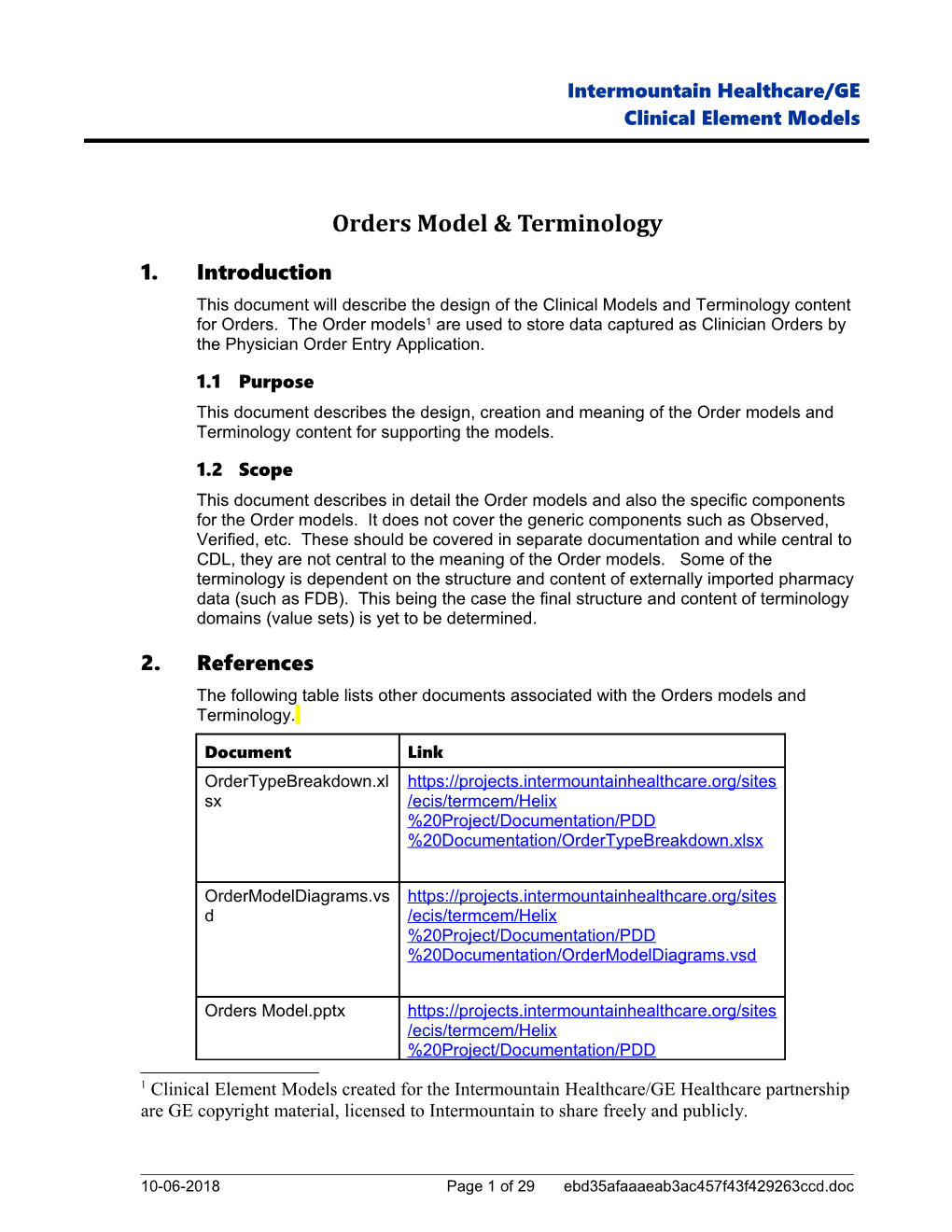 Orders Model & Terminology