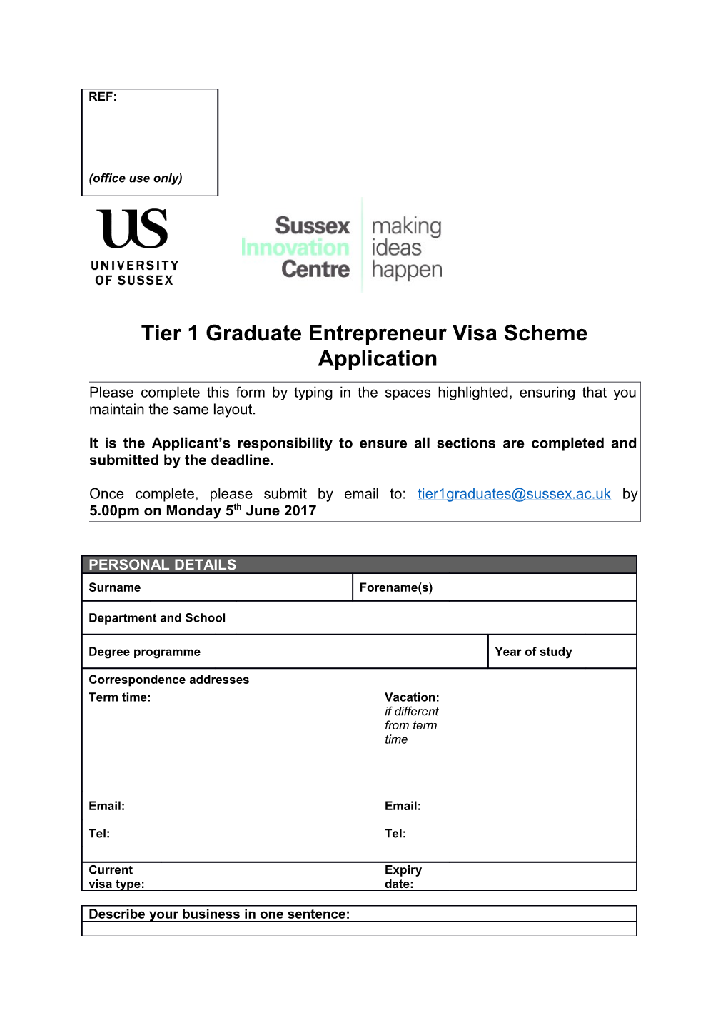 Tier 1 Graduate Entrepreneur Visa Scheme Application