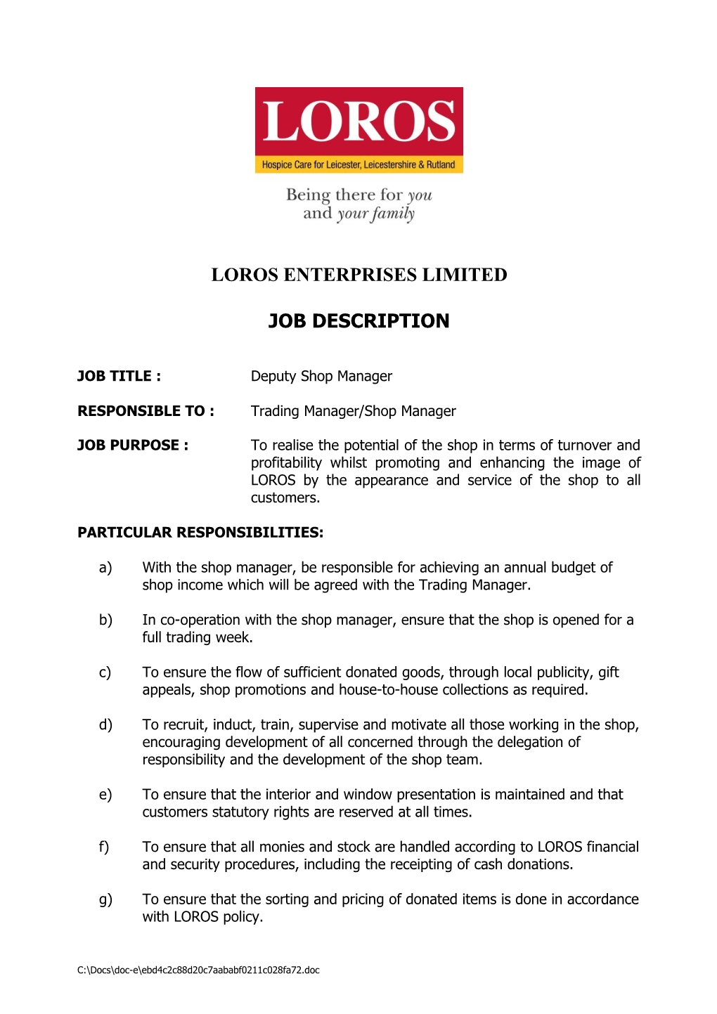 Loros Enterprises Limited