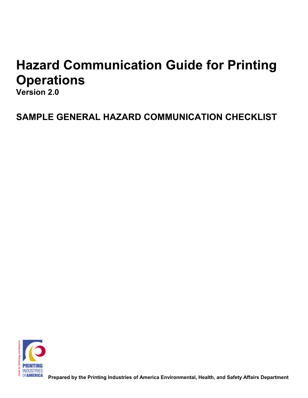 Hazard Communication Guide for Printing Operations