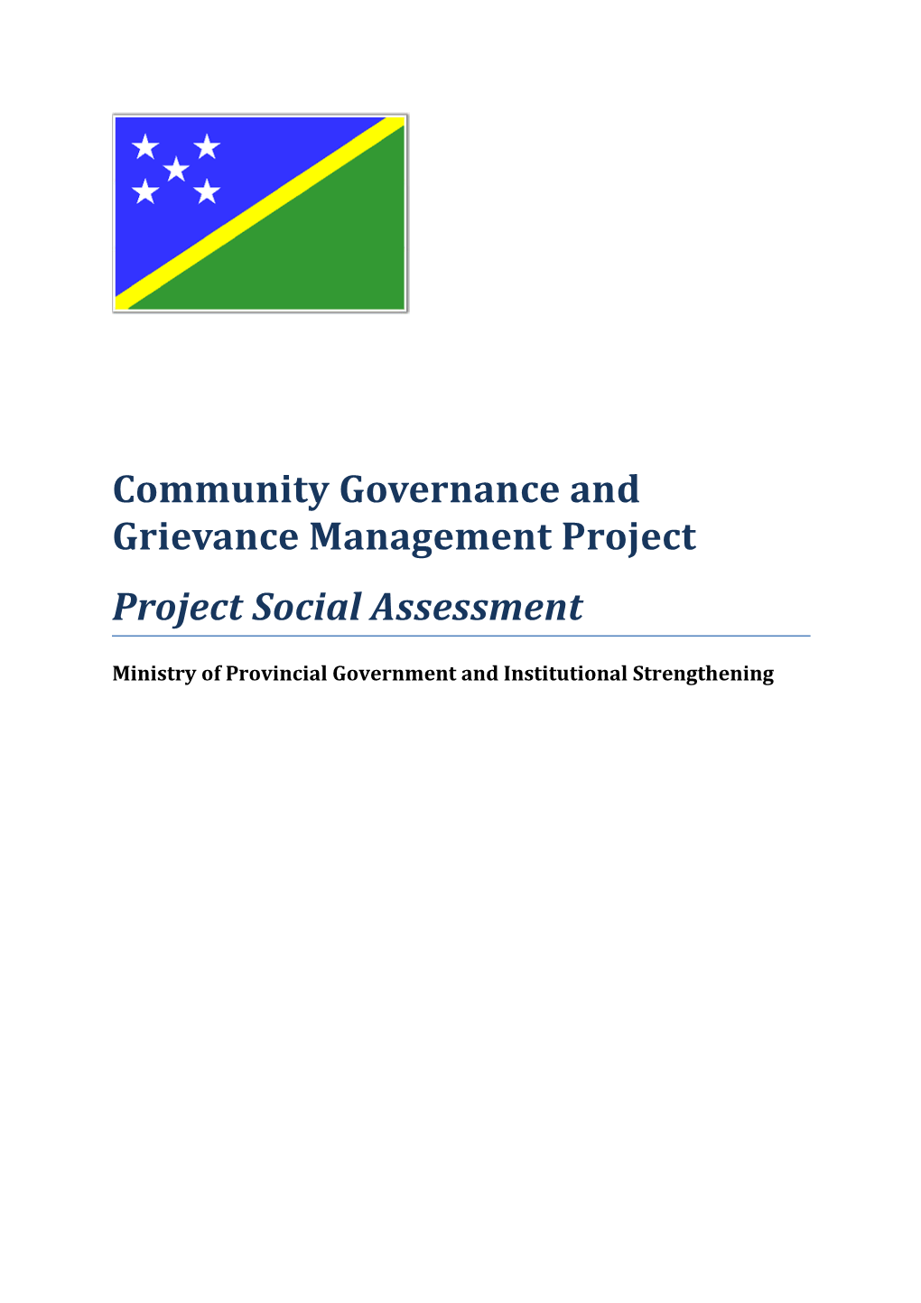 Community Governance and Grievance Management Project