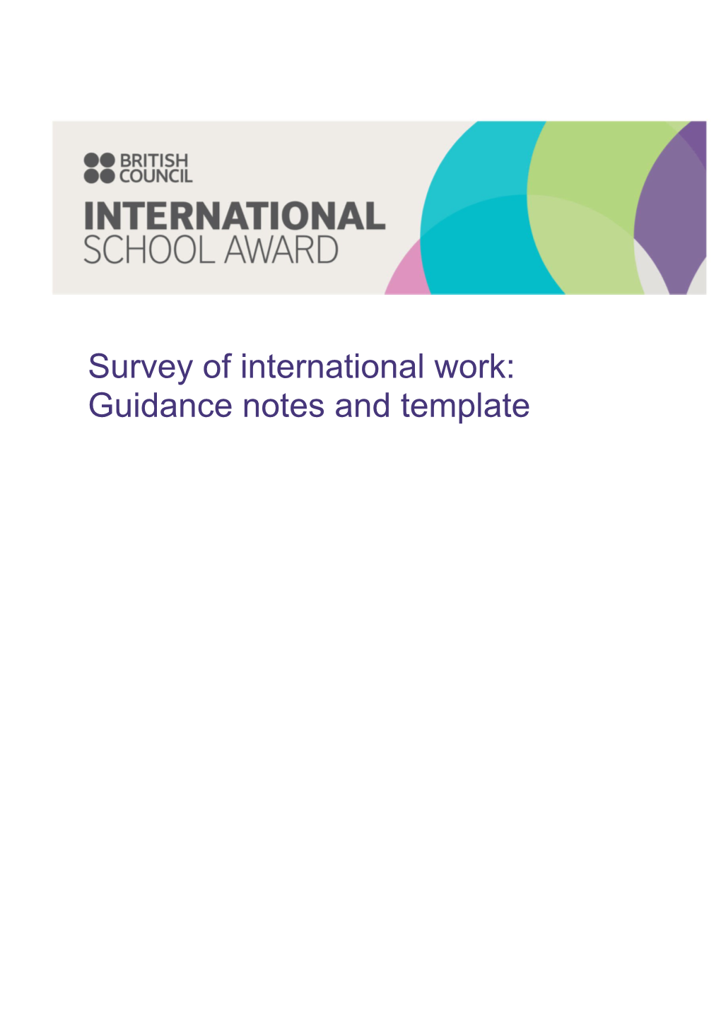 Survey of International Work: Guidance Notes and Template