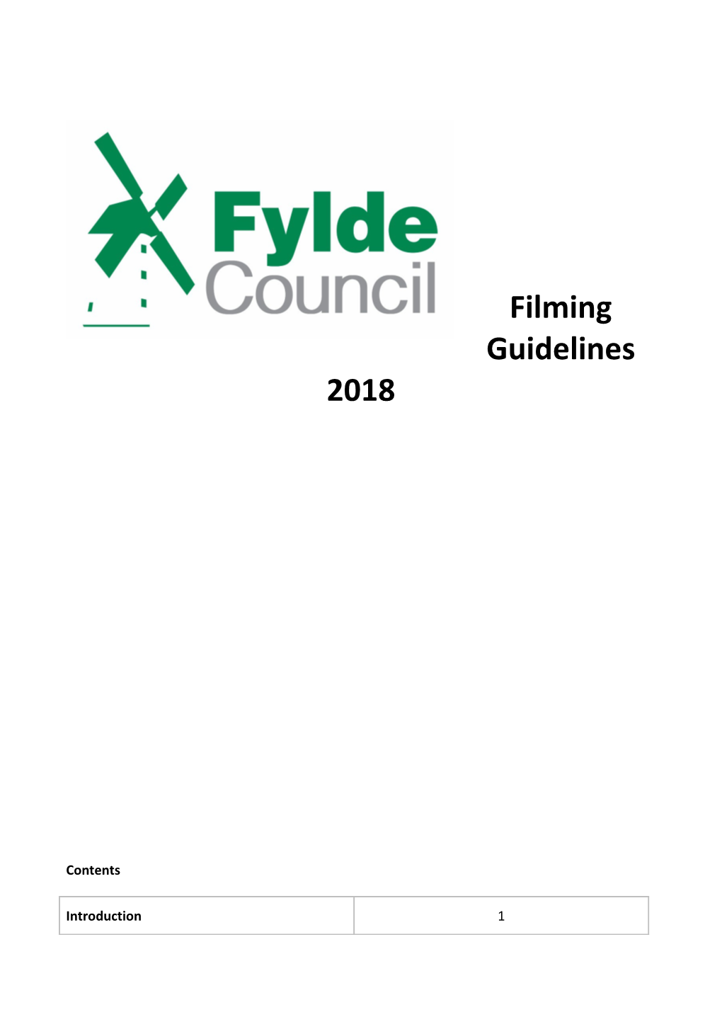 Filming Guidelines 2018
