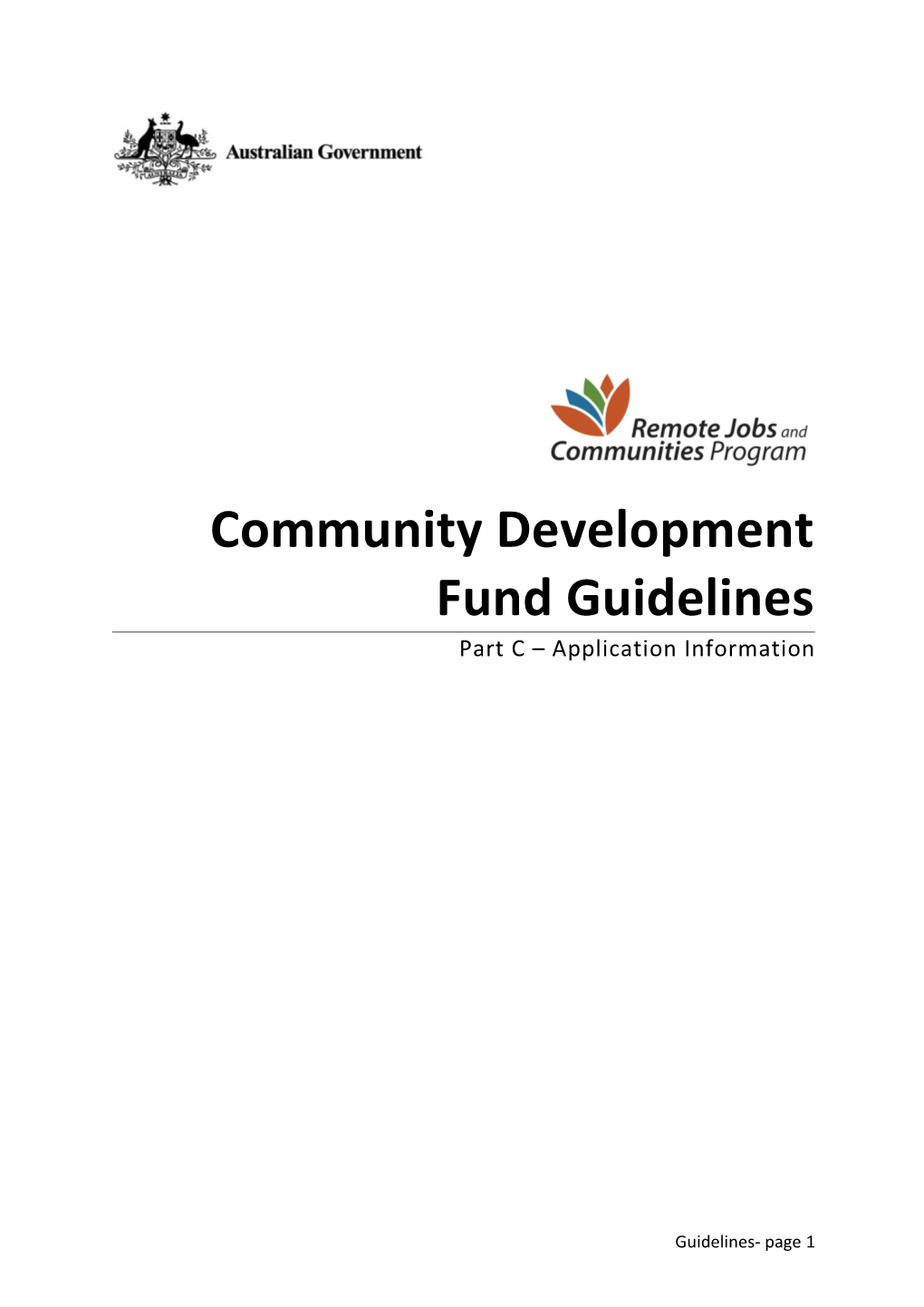 Remote Jobs and Communities Program Part B: Community Development Fund