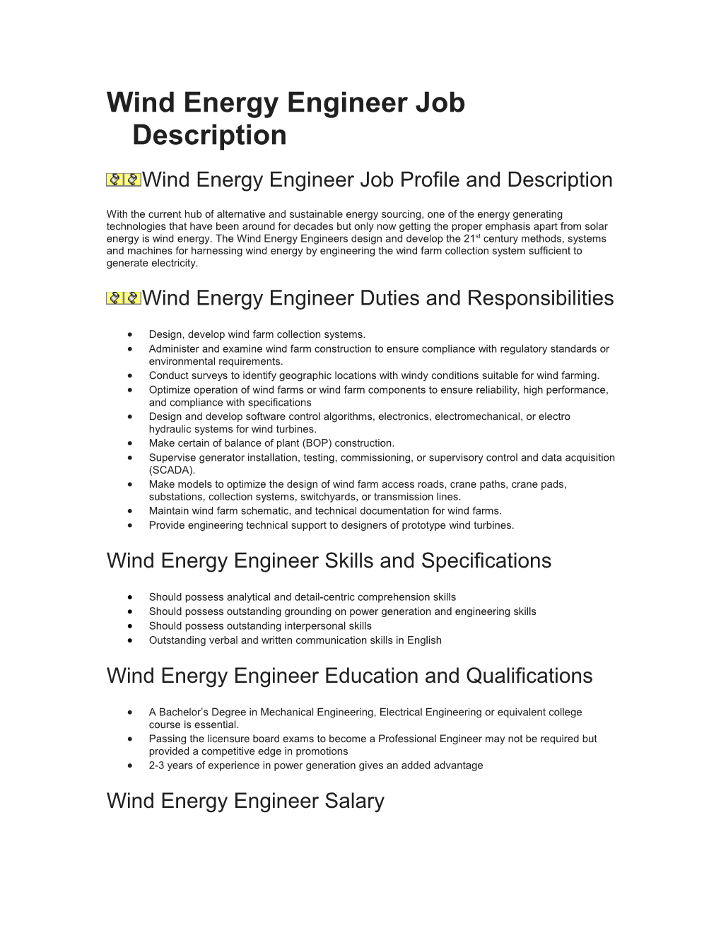 Wind Energy Engineer Job Profile and Description
