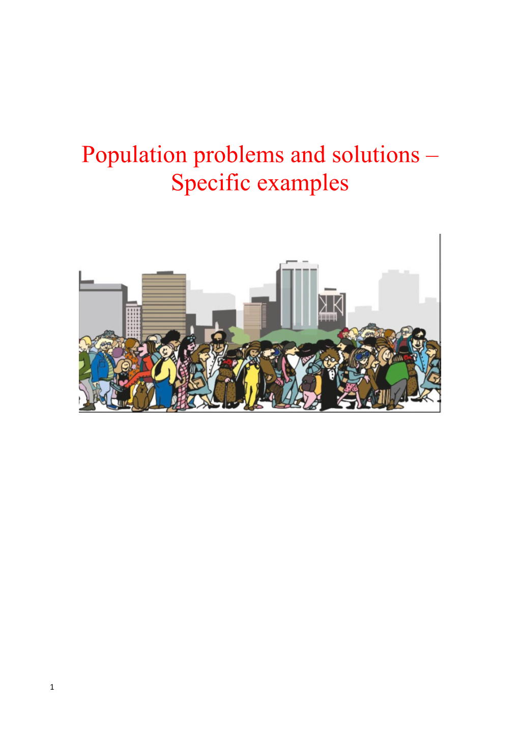 Population Problems and Solutions