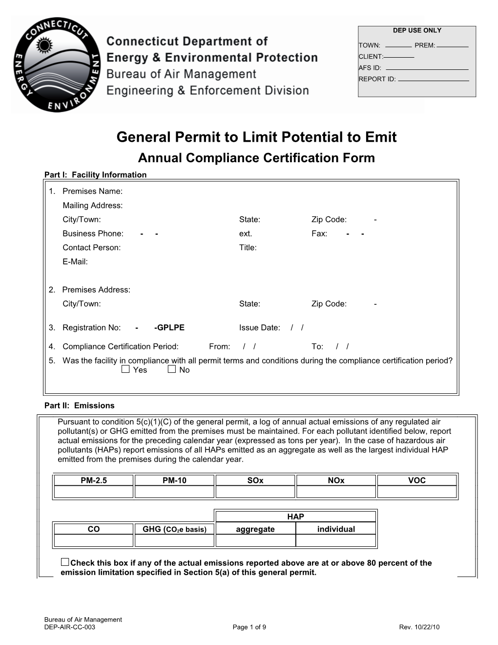Title V Compliance Certification