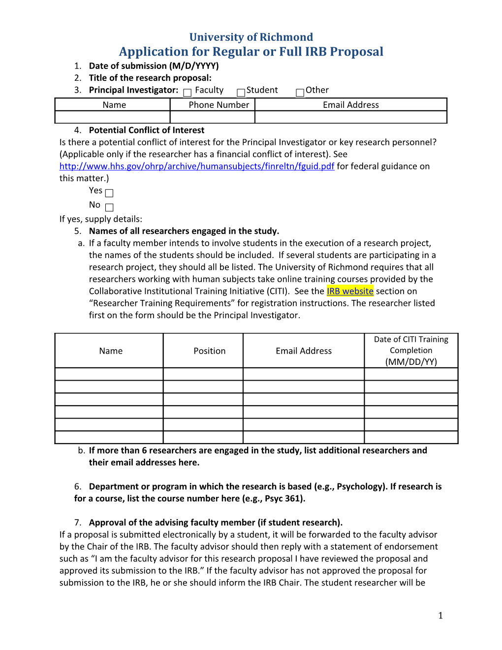 Title of the Research Proposal