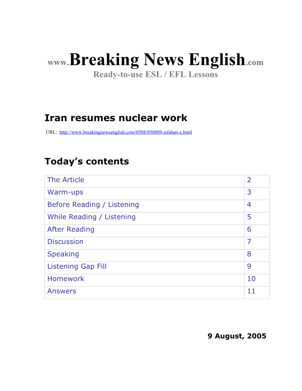 Iran Resumes Nuclear Work