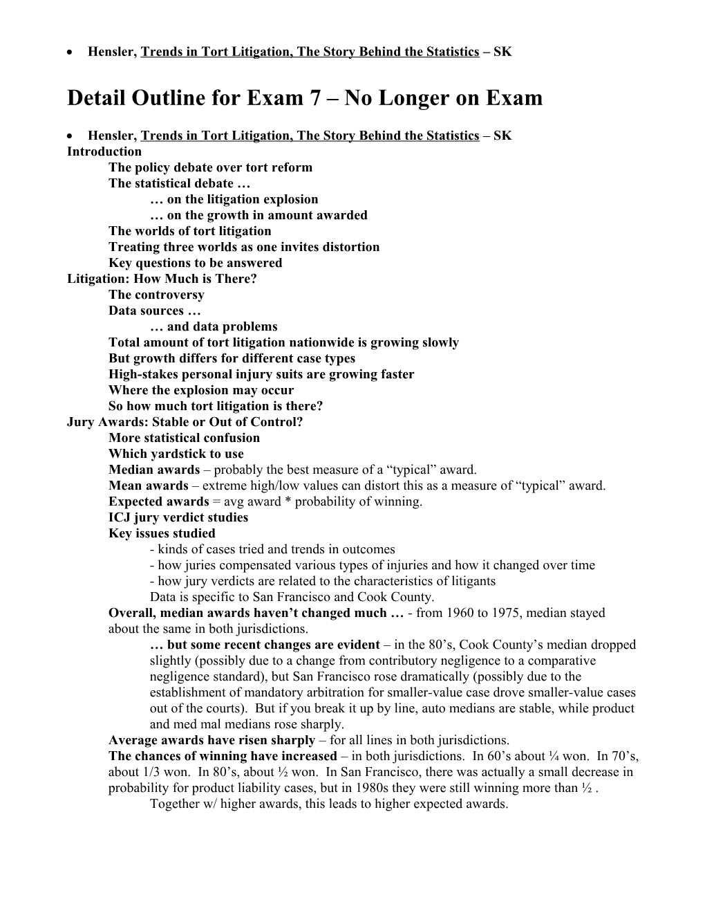 Master Outline for Exam 5 - 2004