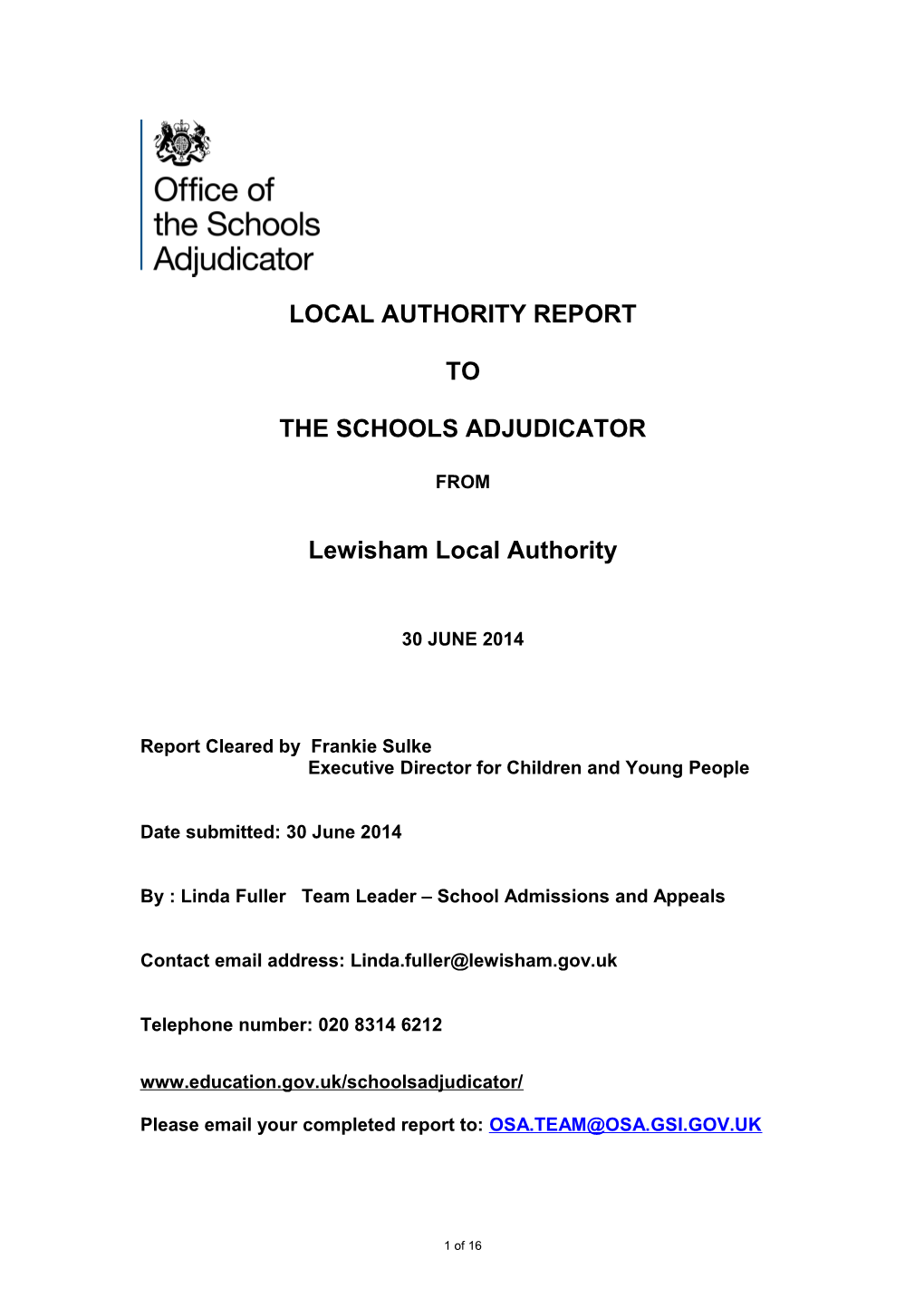 LA Report Template 2013 - 7 March 2013