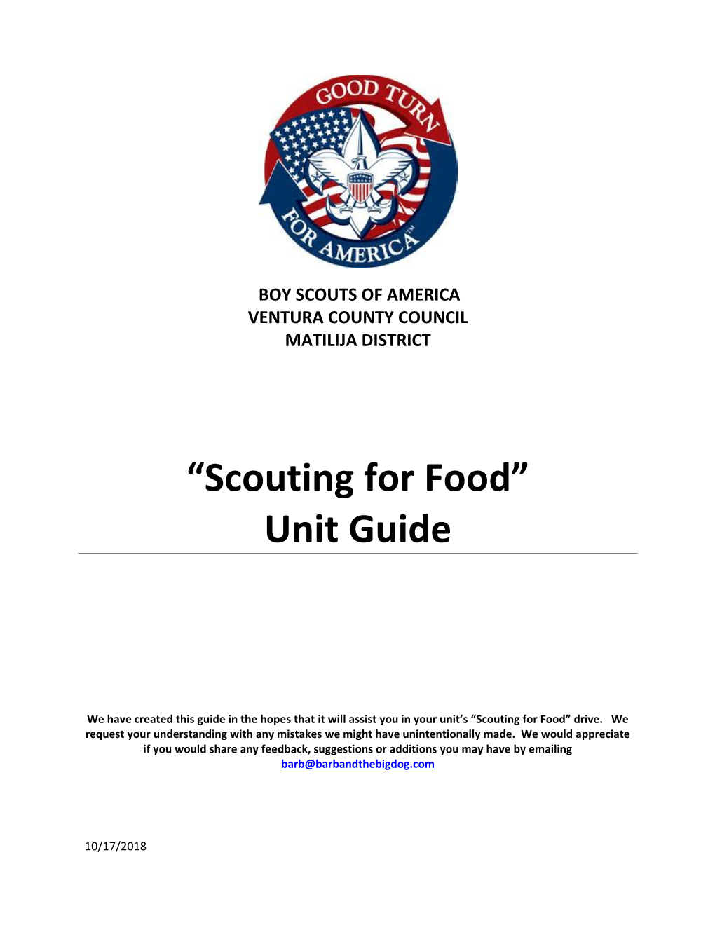 Scouting for Food 2010 Unit Guide