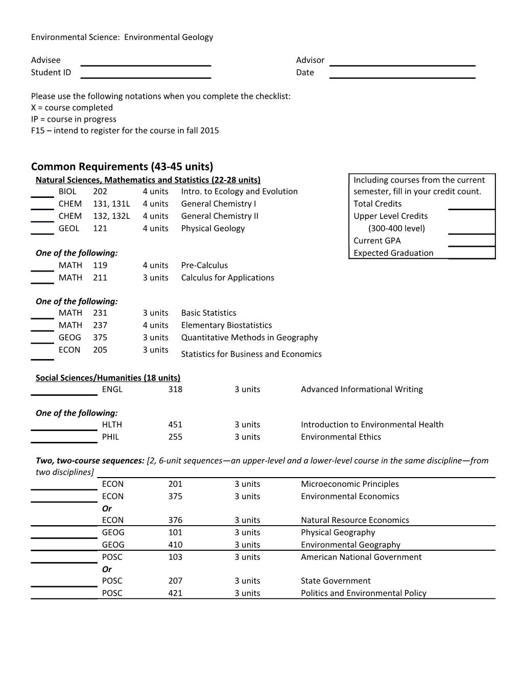 Environmental Science: Environmental Geology