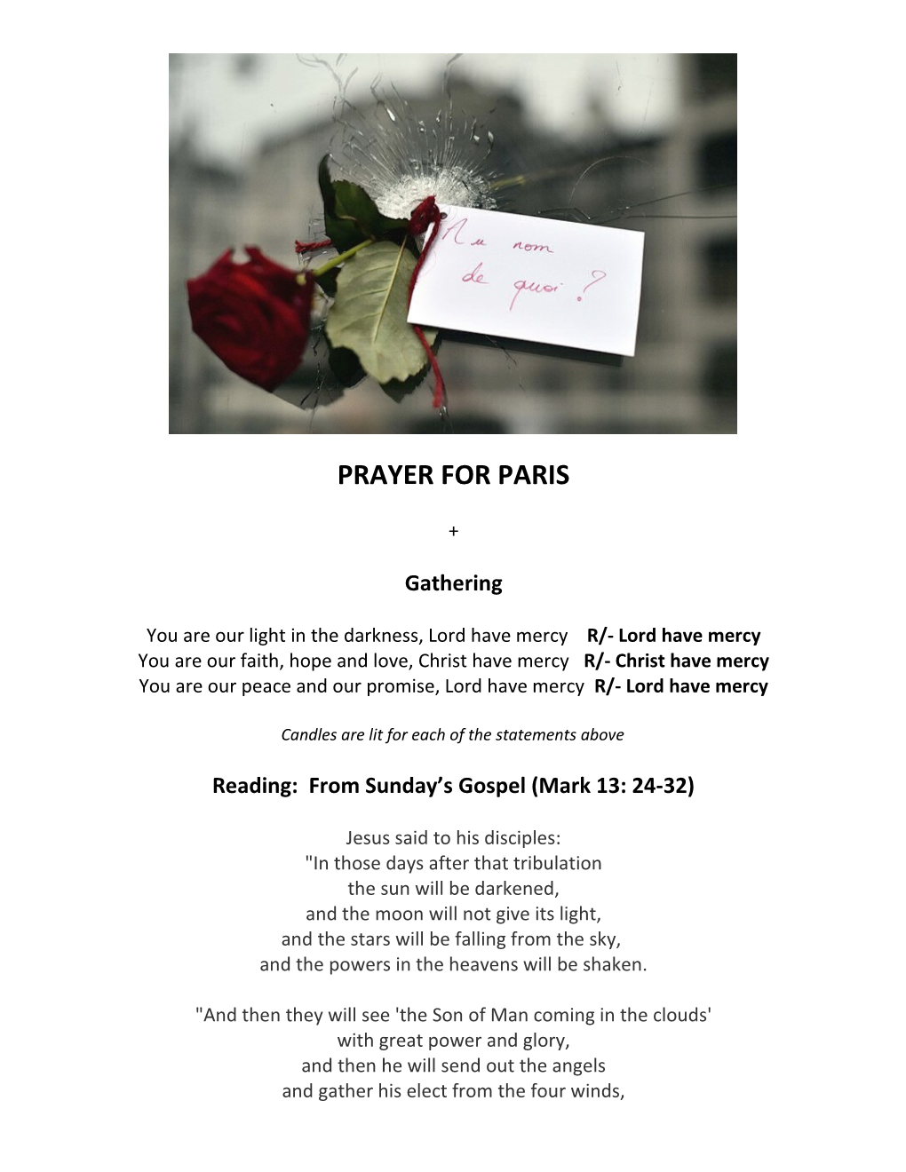 Prayer for Paris
