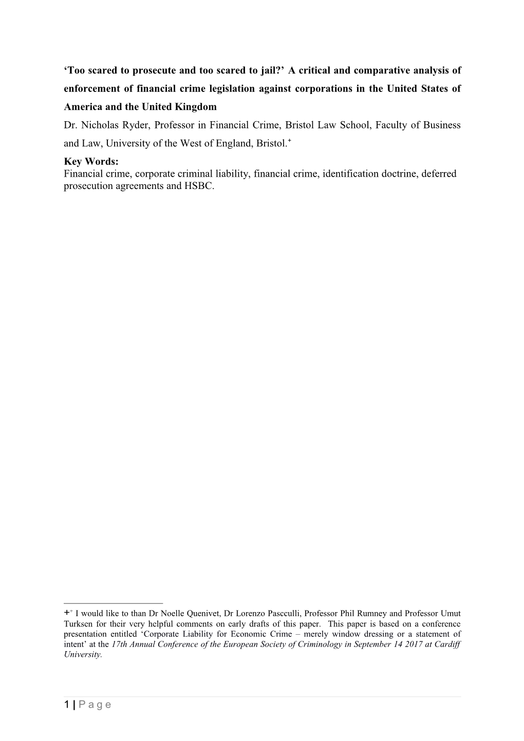 Too Scared to Prosecute and Too Scared to Jail? a Critical and Comparative Analysis Of