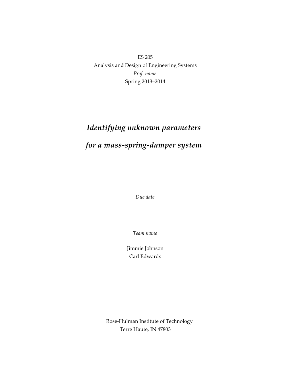 Analysis and Design of Engineering Systems