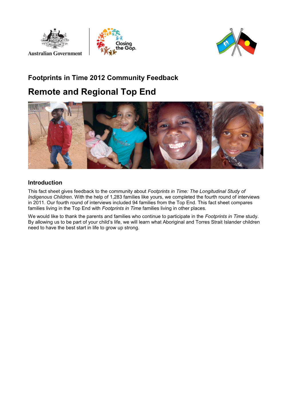 Footprints in Time 2012 Community Feedback - Remote and Regional Top End