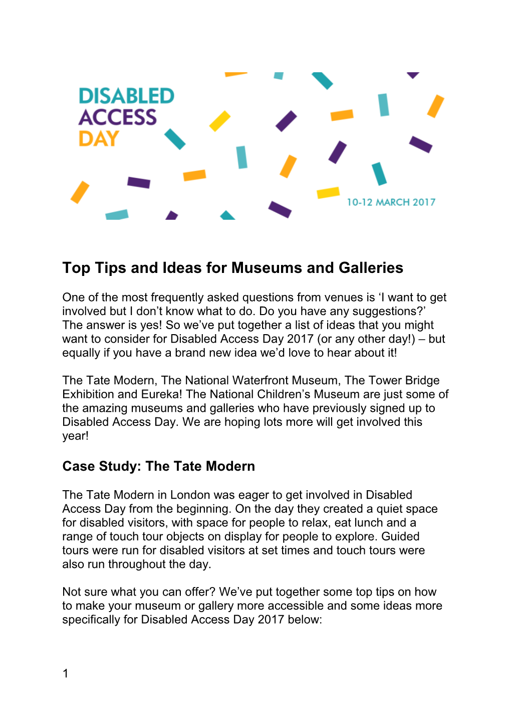 Top Tips and Ideas for Museums and Galleries