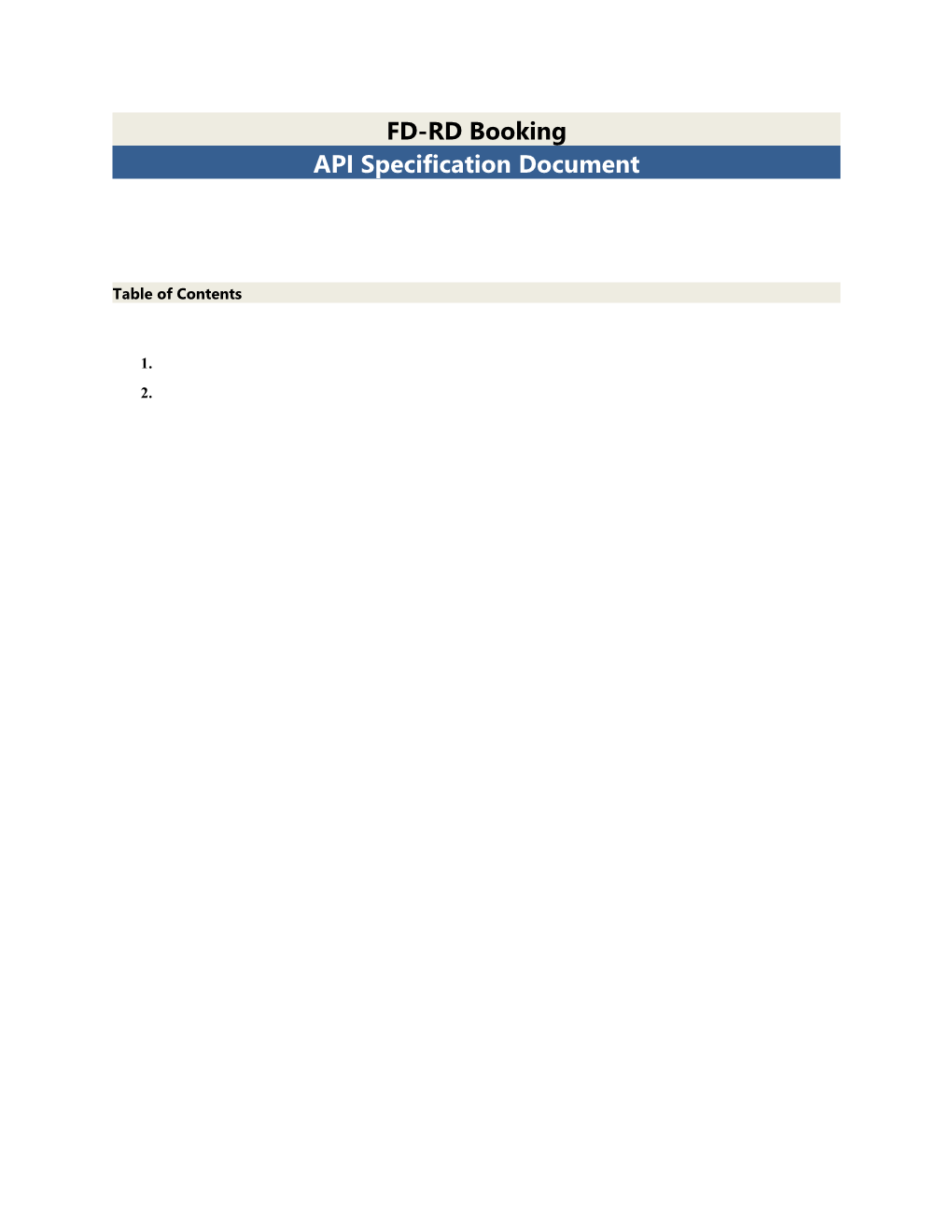 API Specification Document