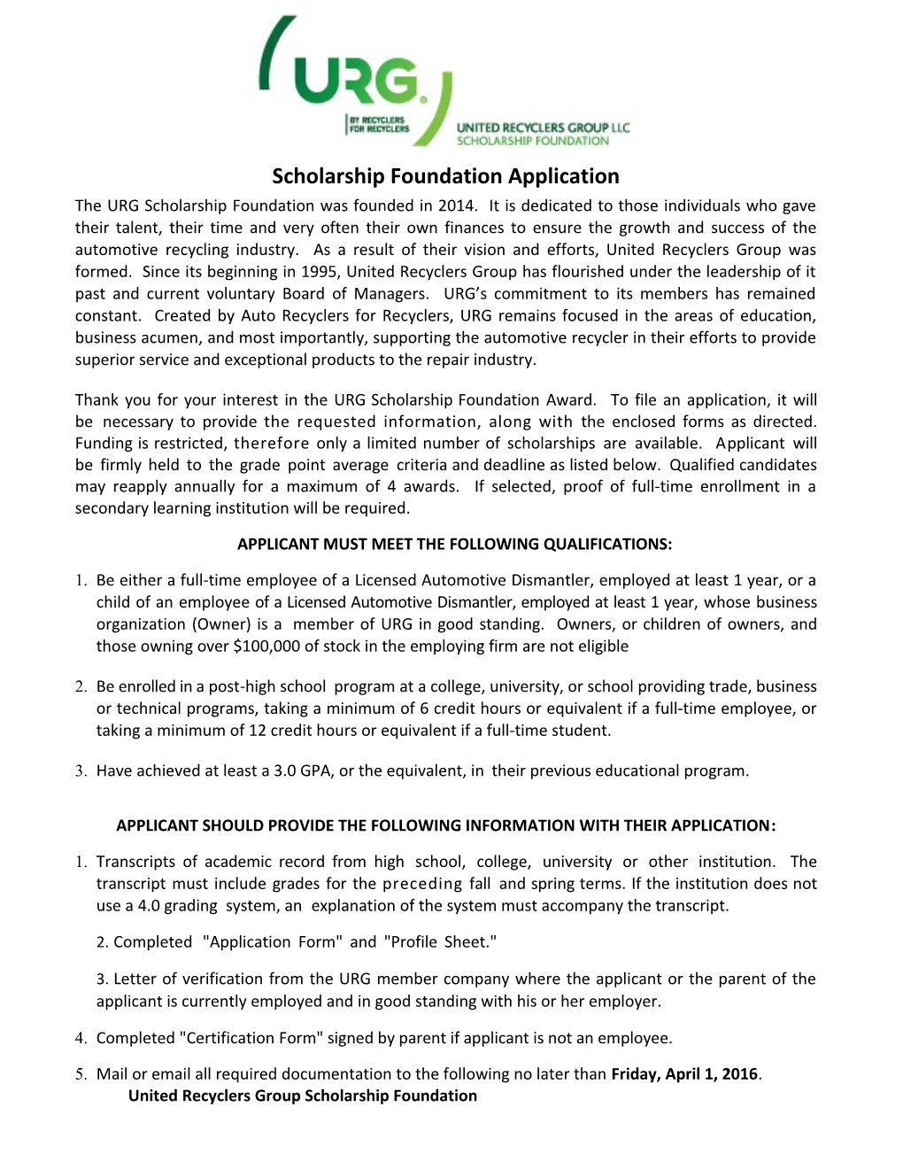Scholarship Foundationapplication