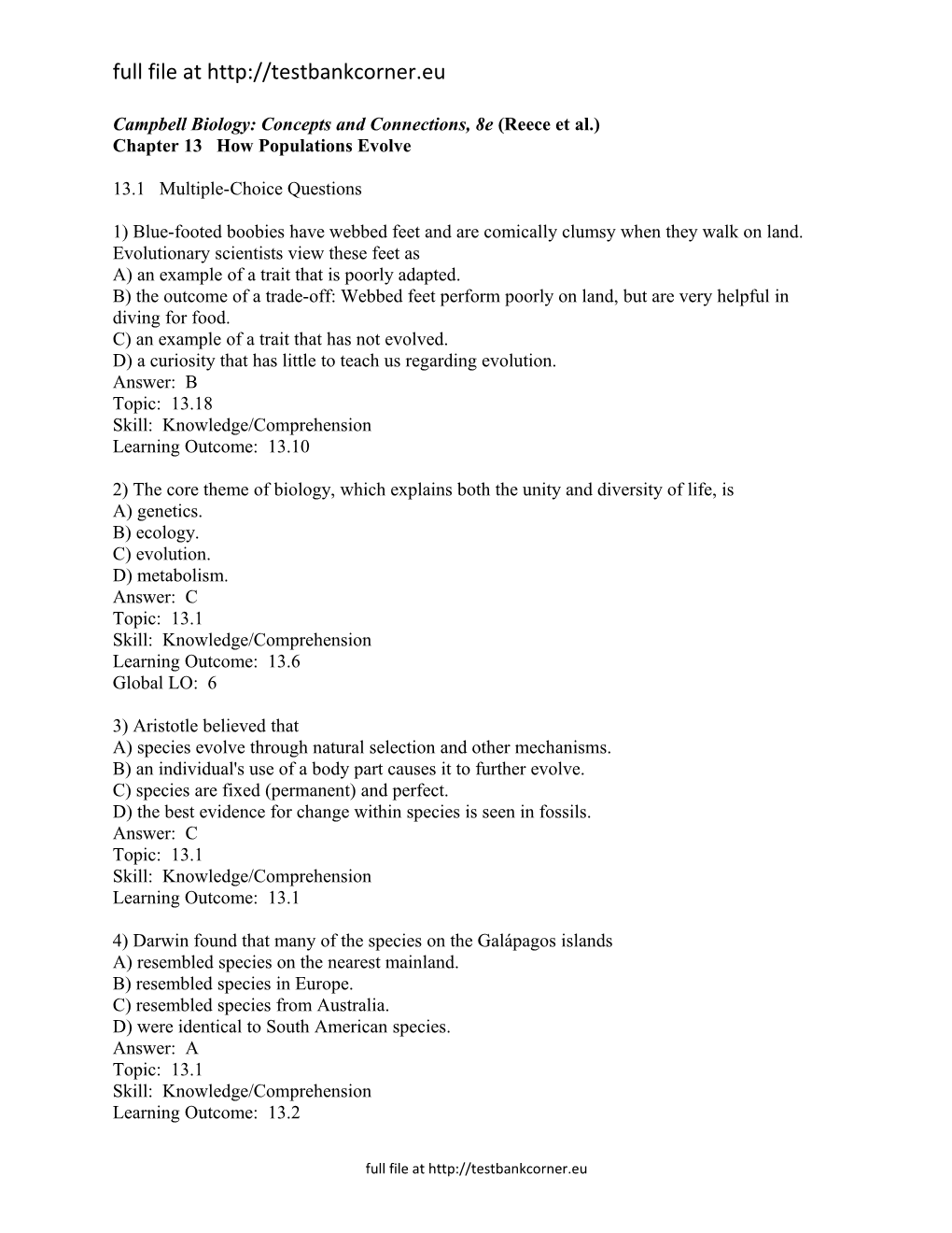 Campbell Biology: Concepts and Connections, 8E (Reece Et Al.)