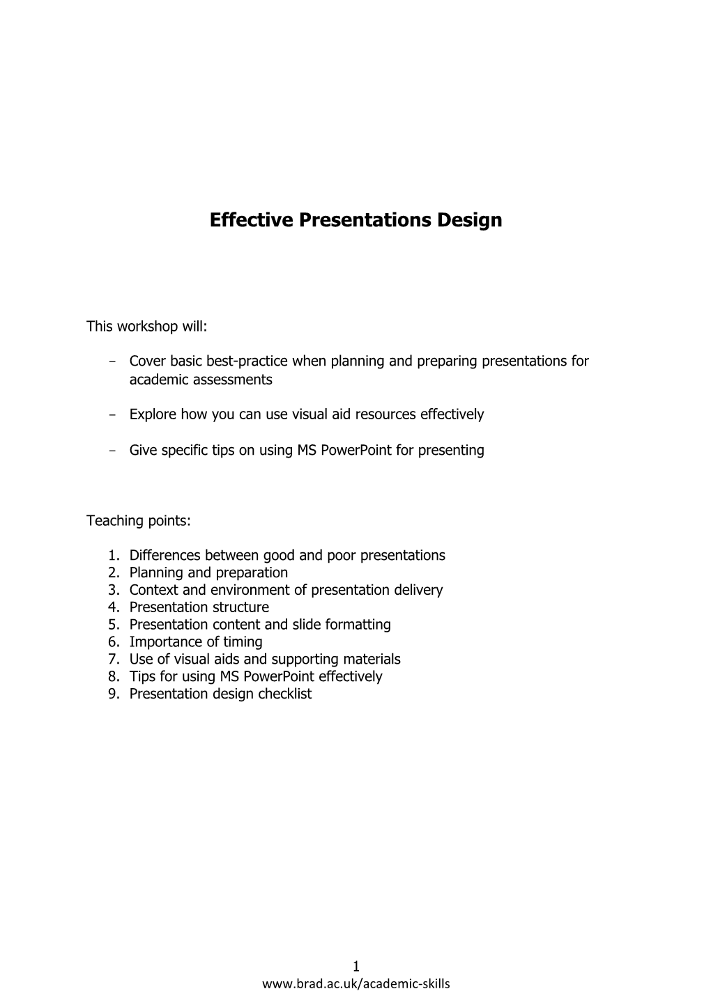 Effective Presentation Design