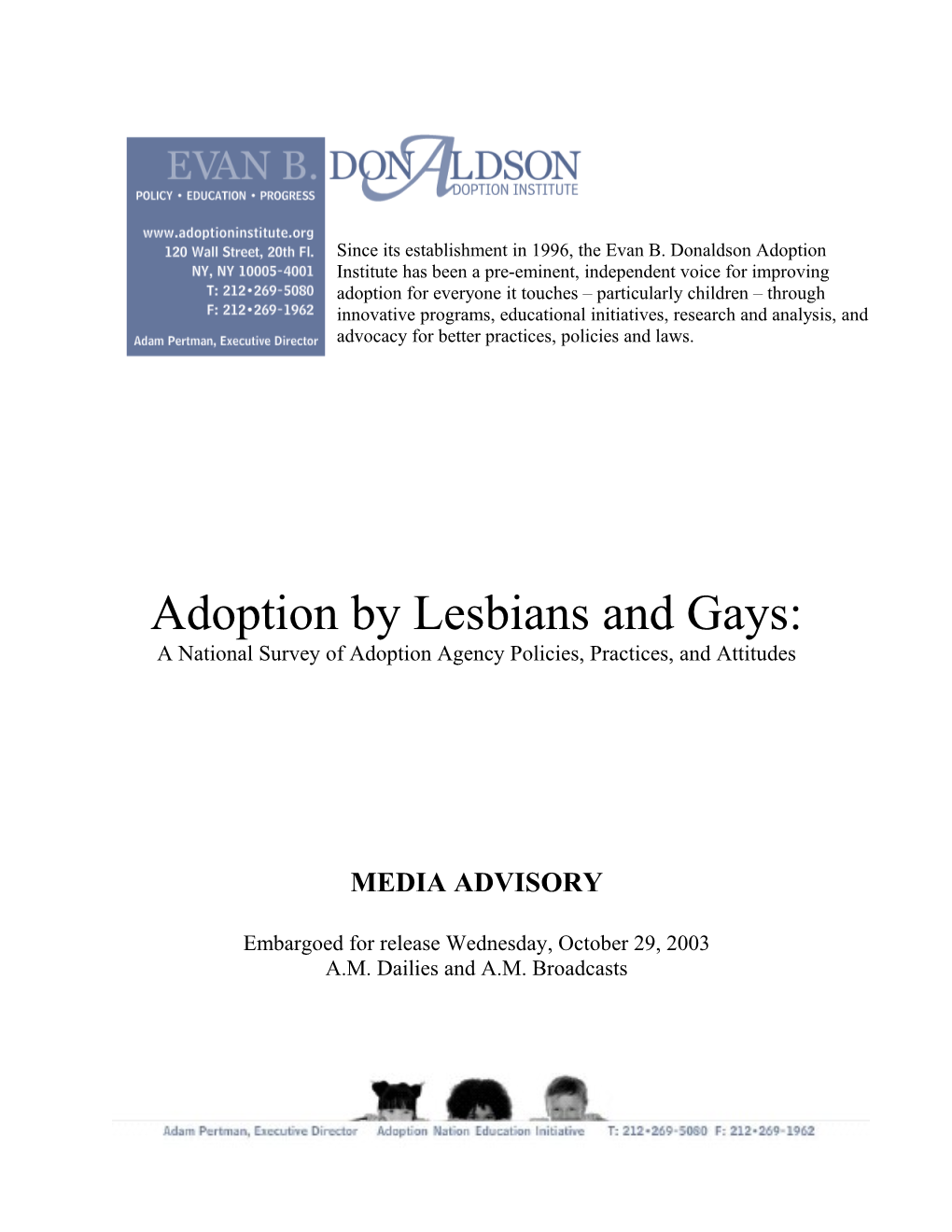 Adoption by Lesbians and Gays