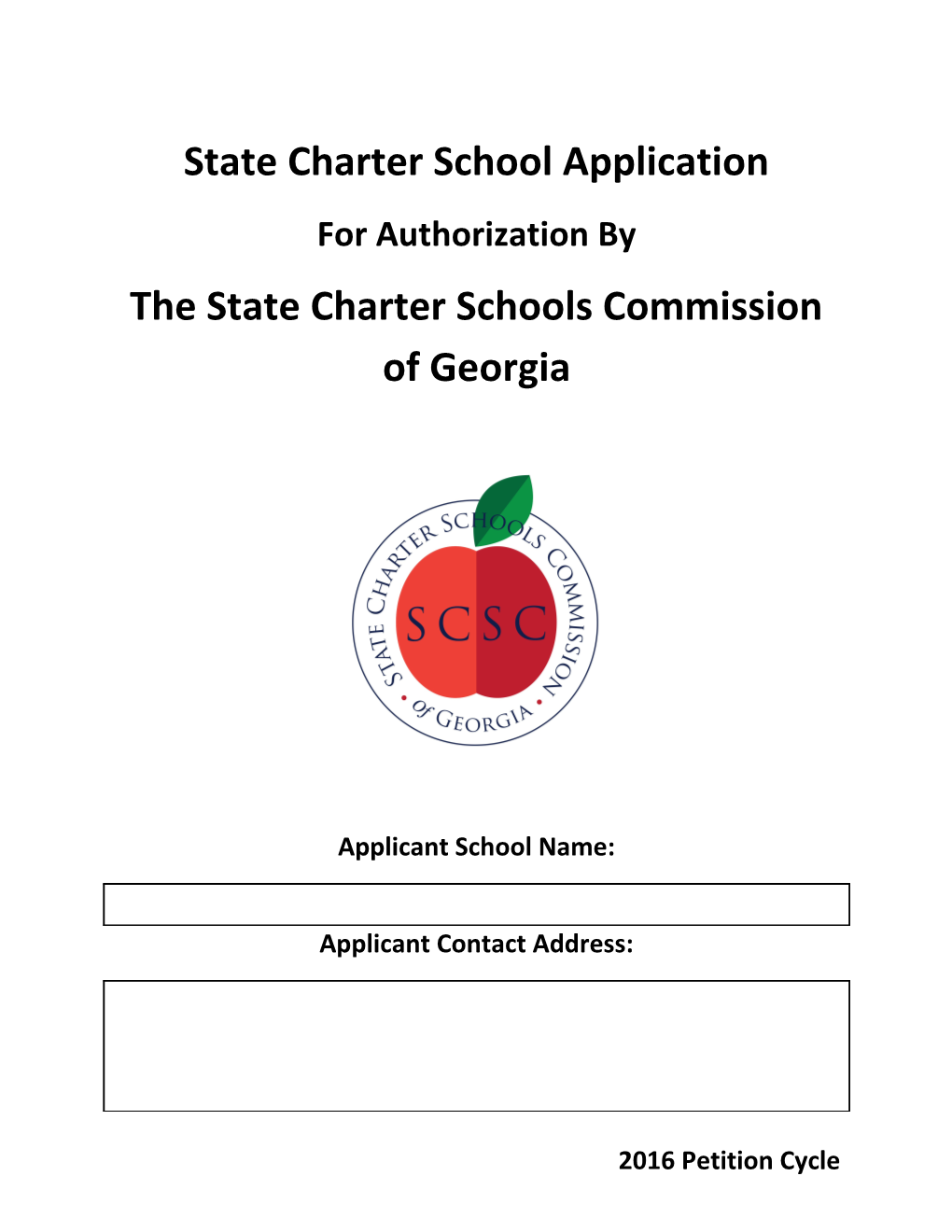 State Charter School Application