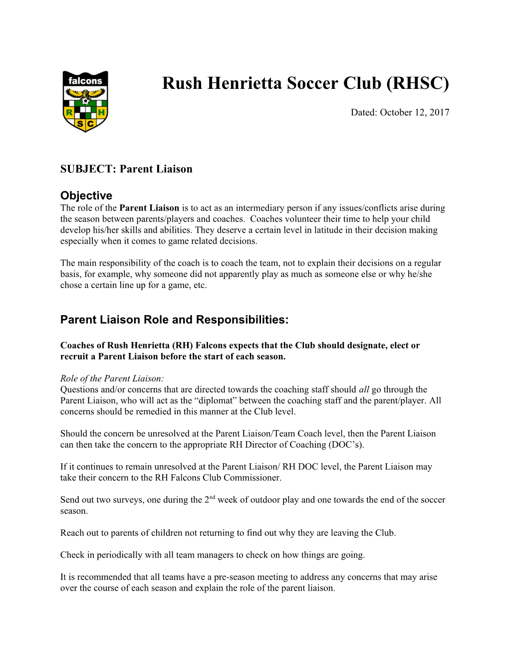 Rush Henrietta Soccer Club (RHSC)