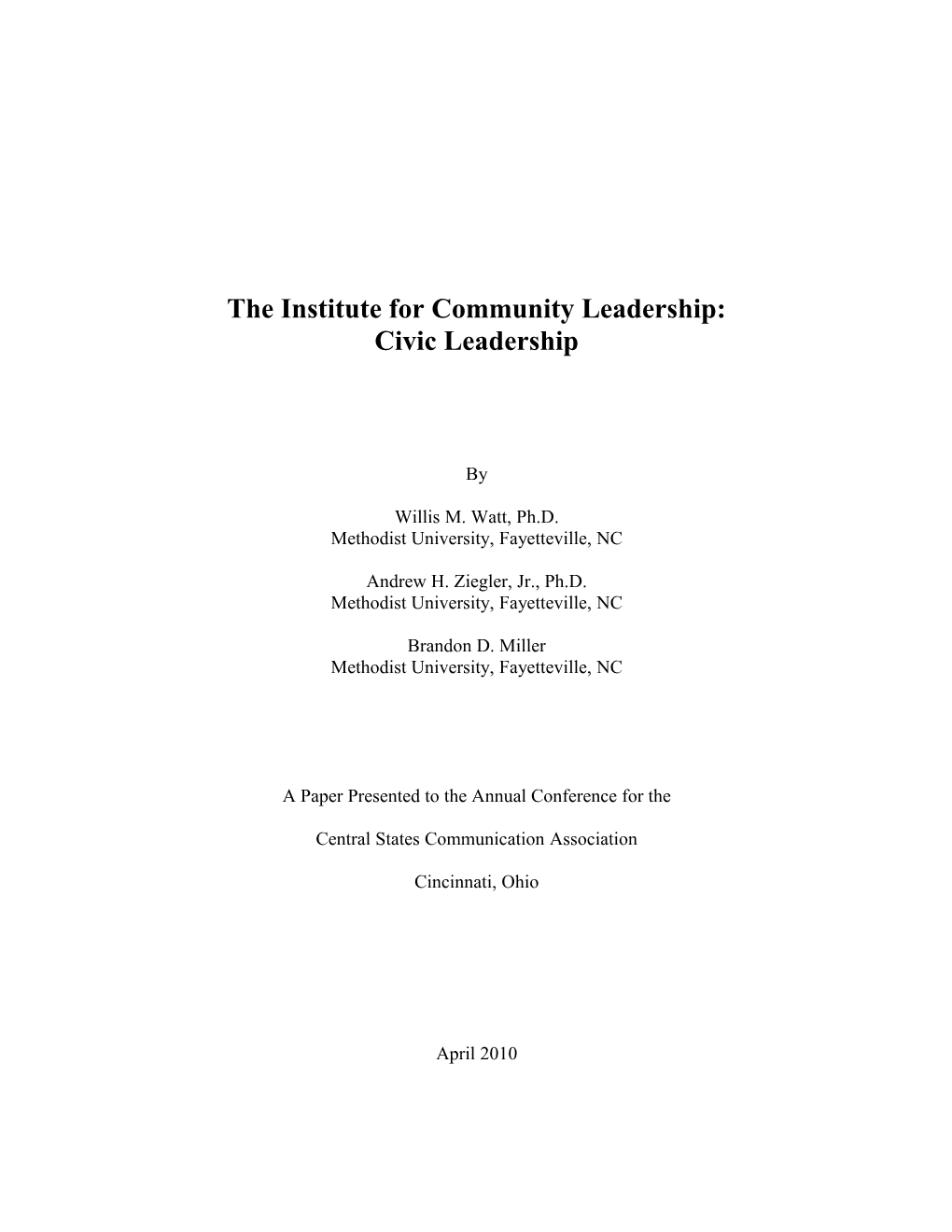 ICL Empowering Community Members for Civic Leadership