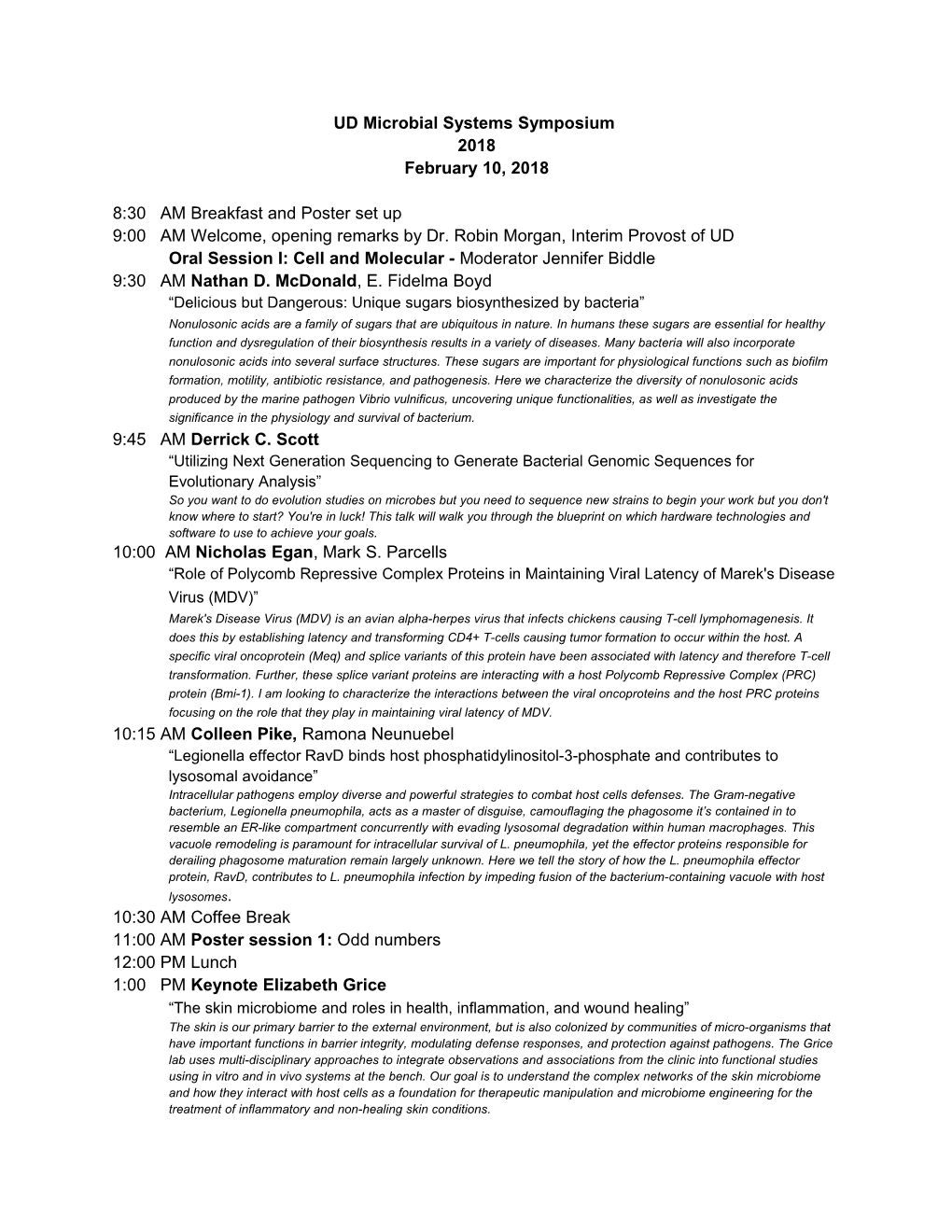 UD Microbial Systems Symposium