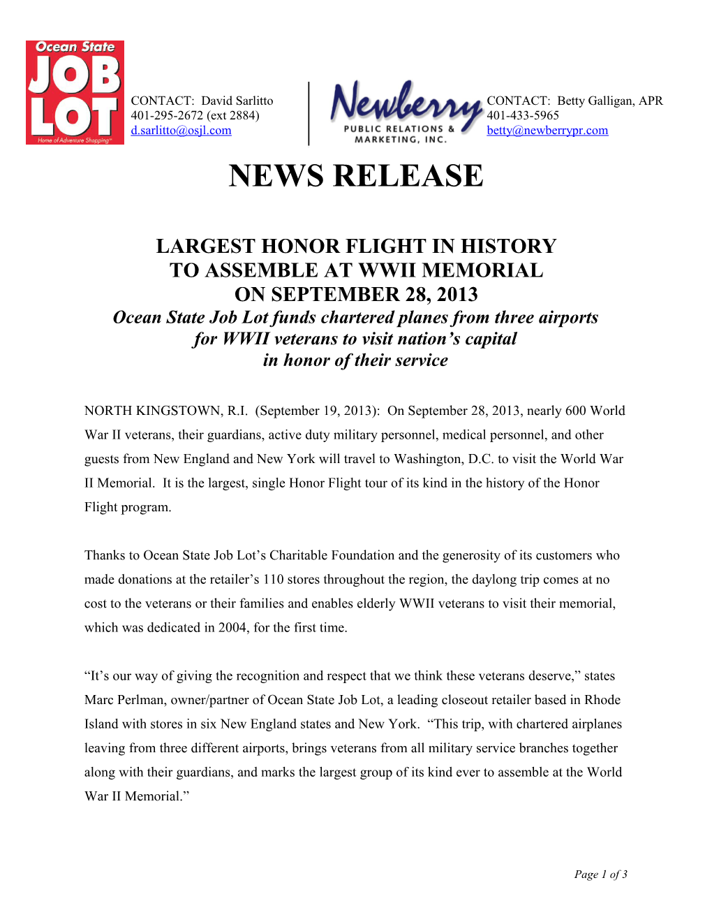 Largest Honor Flight in History