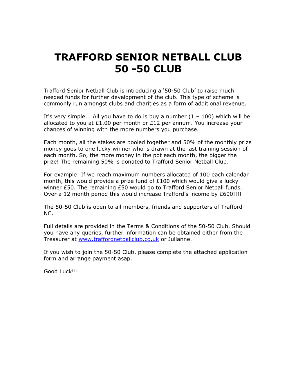 Trafford Senior Netball Club